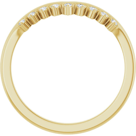 14K Yellow .08 CTW Natural Diamond Contour Band