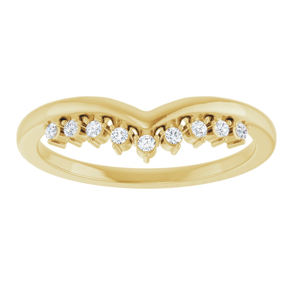 14K Yellow .08 CTW Natural Diamond Contour Band