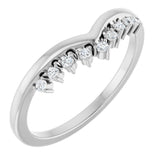 Platinum .08 CTW Natural Diamond Contour Band
