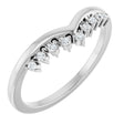 14K White .08 CTW Natural Diamond Contour Band