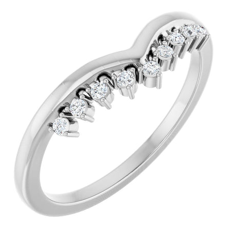 14K White .08 CTW Natural Diamond Contour Band