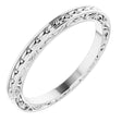 14K White Gold 2 mm Floral Flat Band Size 8