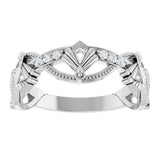 14K White 1/8 CTW Natural Diamond Vintage-Inspired Anniversary Band