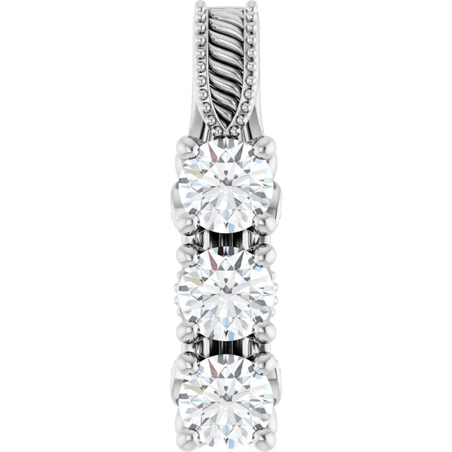 14K White Gold 5/8 CTW Lab-Grown Diamond Pendant