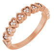 14K Rose .07 CTW Natural Diamond Heart Anniversary Band  