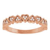 14K Rose .07 CTW Natural Diamond Heart Anniversary Band