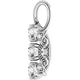 14K White Gold 5/8 CTW Lab-Grown Diamond Pendant
