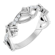 14K White 1/8 CTW Natural Diamond Vintage-Inspired Anniversary Band