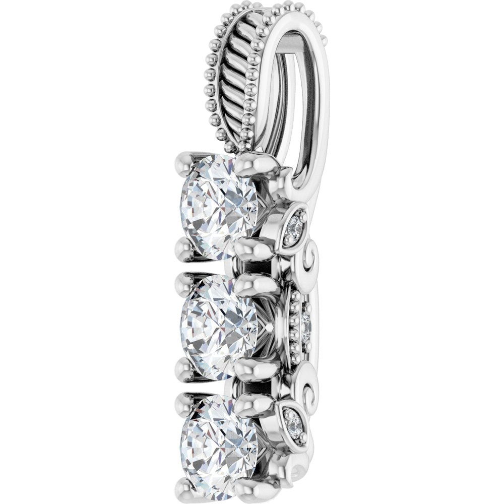 14K White Gold 5/8 CTW Lab-Grown Diamond Pendant