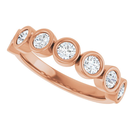 14K Rose Gold 5/8 CTW Natural Diamond Anniversary Band