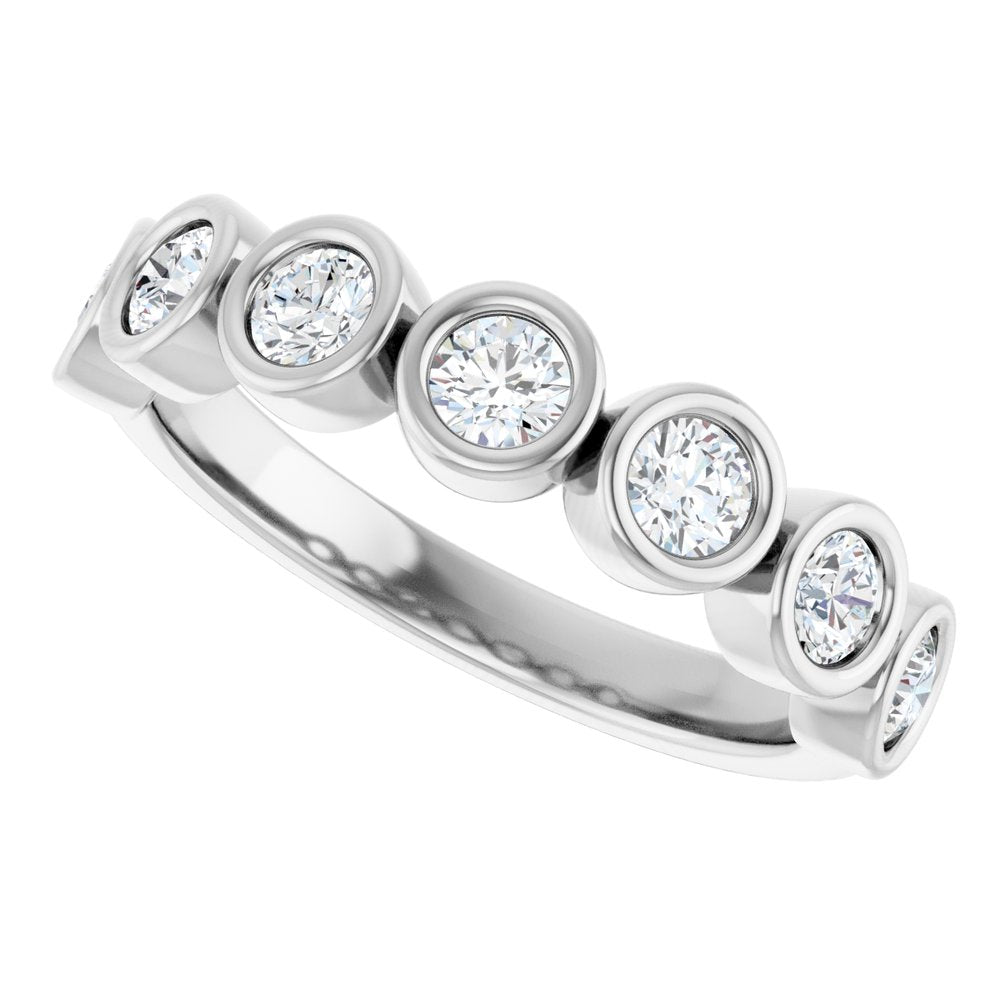 14K White 5/8 CTW Natural Diamond Anniversary Band