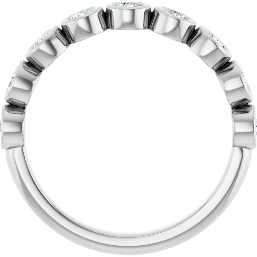 14K White Gold 1/2 CTW Natural Diamond Anniversary Band