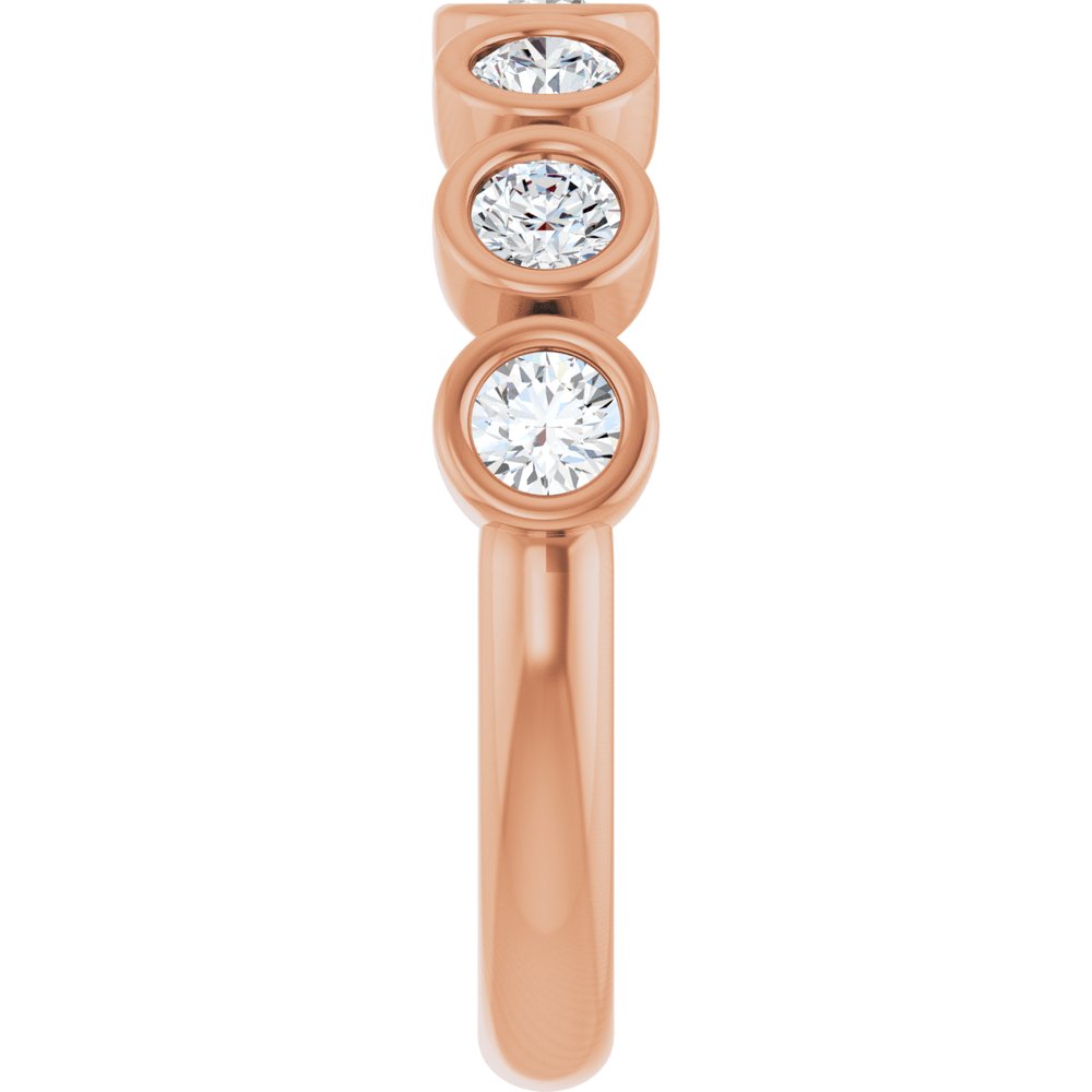 14K Rose Gold 5/8 CTW Natural Diamond Anniversary Band
