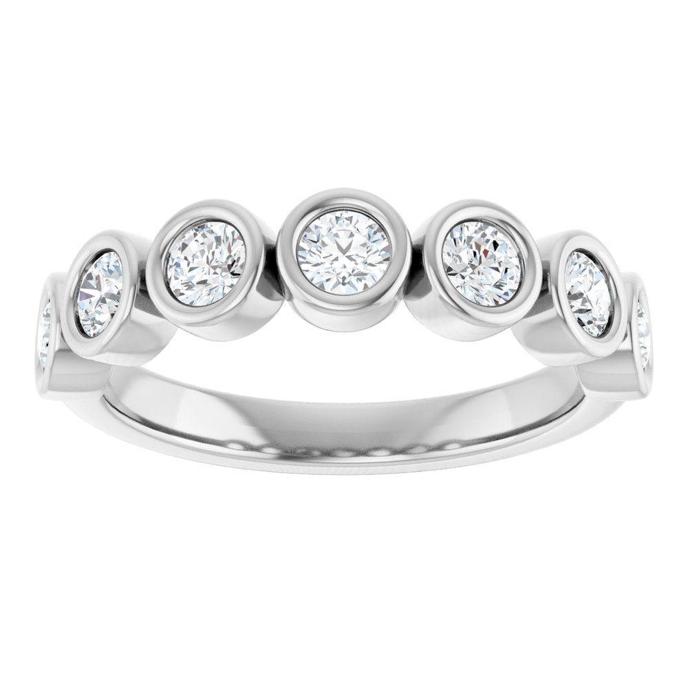 14K White 5/8 CTW Natural Diamond Anniversary Band