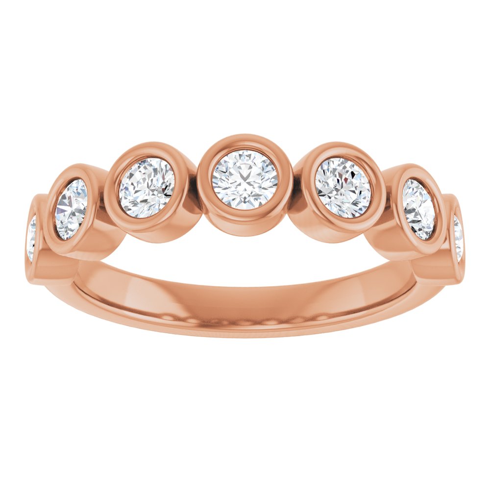 14K Rose 5/8 CTW Natural Diamond Anniversary Band