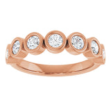 14K Rose 5/8 CTW Natural Diamond Anniversary Band