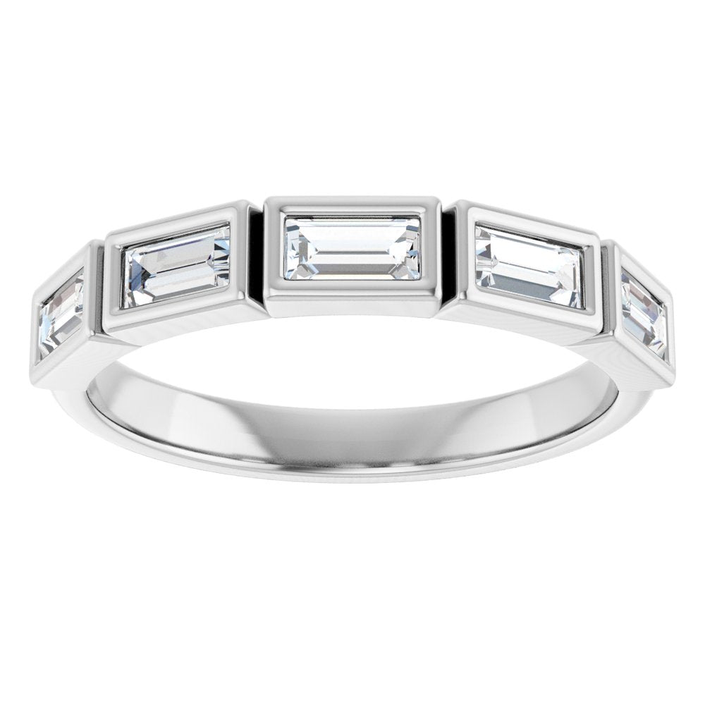 14K White Gold 1/2 CTW Natural Diamond Anniversary Band