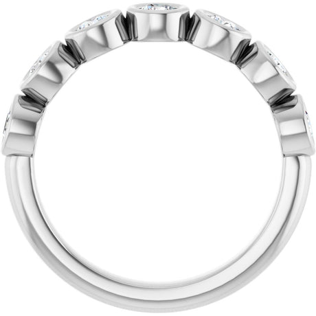14K White Gold 5/8 CTW Natural Diamond Anniversary Band
