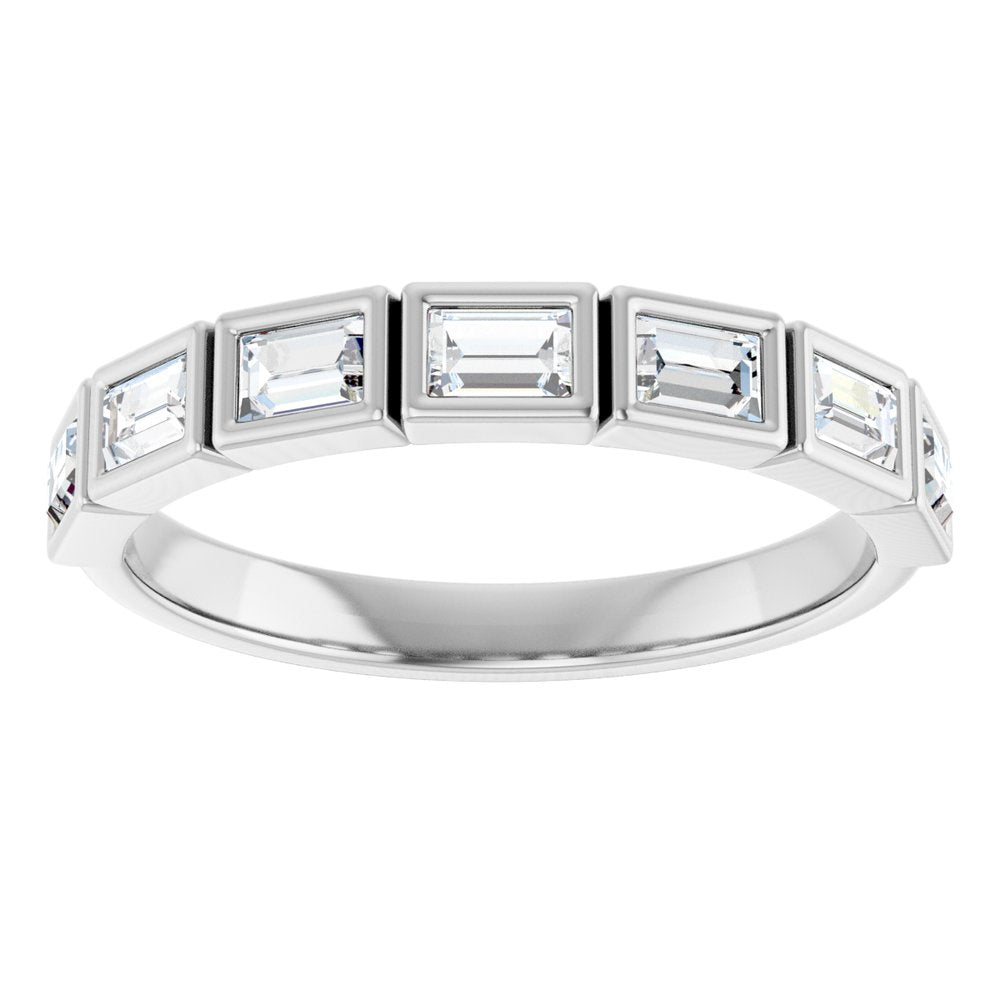 14K White 1/2 CTW Natural Diamond Anniversary Band