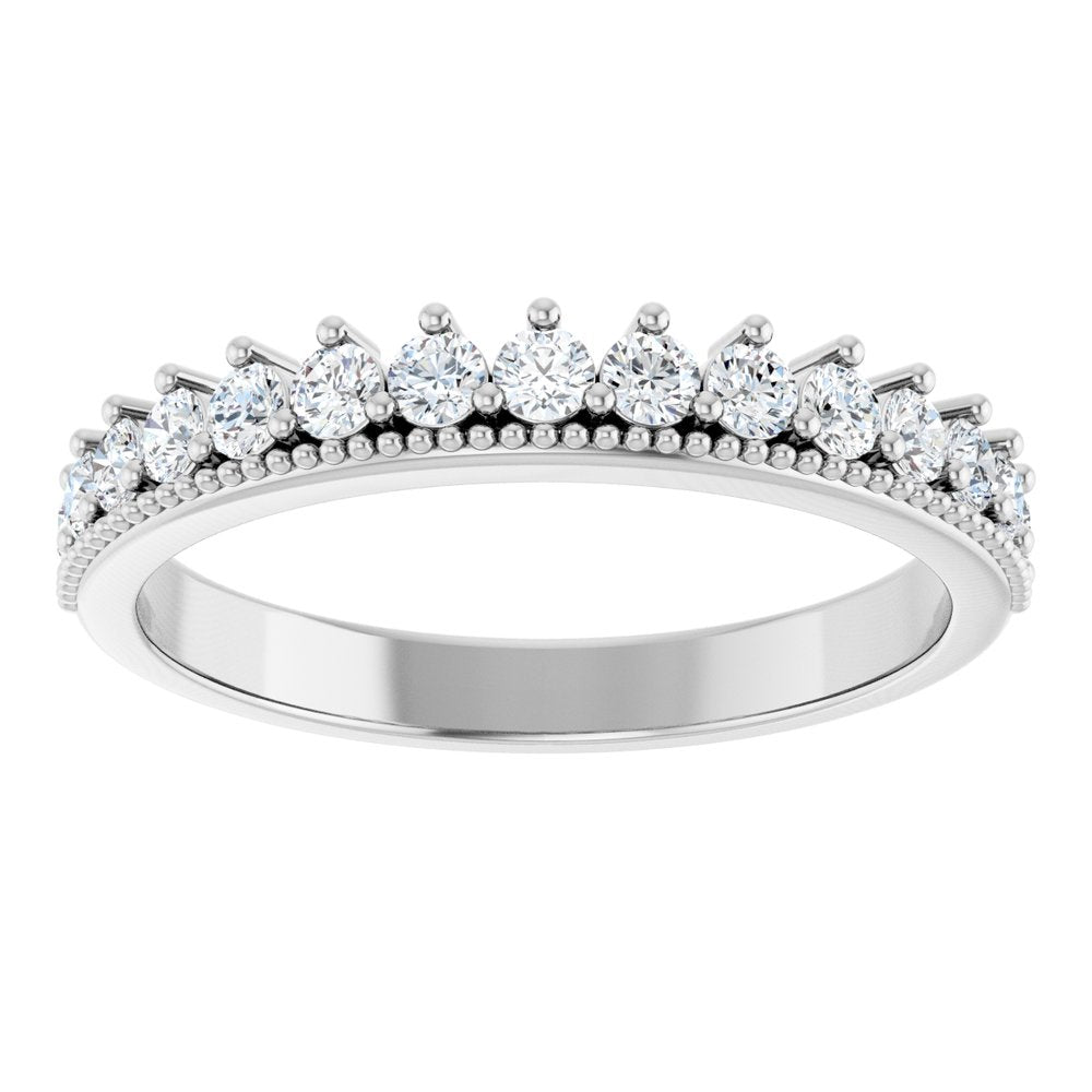 14K White 3/8 CTW Natural Diamond Anniversary Band