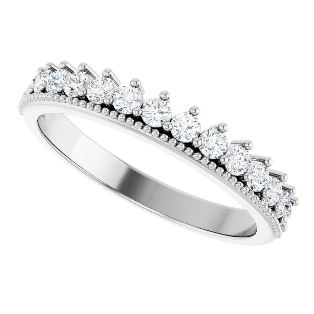 14K White 3/8 CTW Natural Diamond Anniversary Band