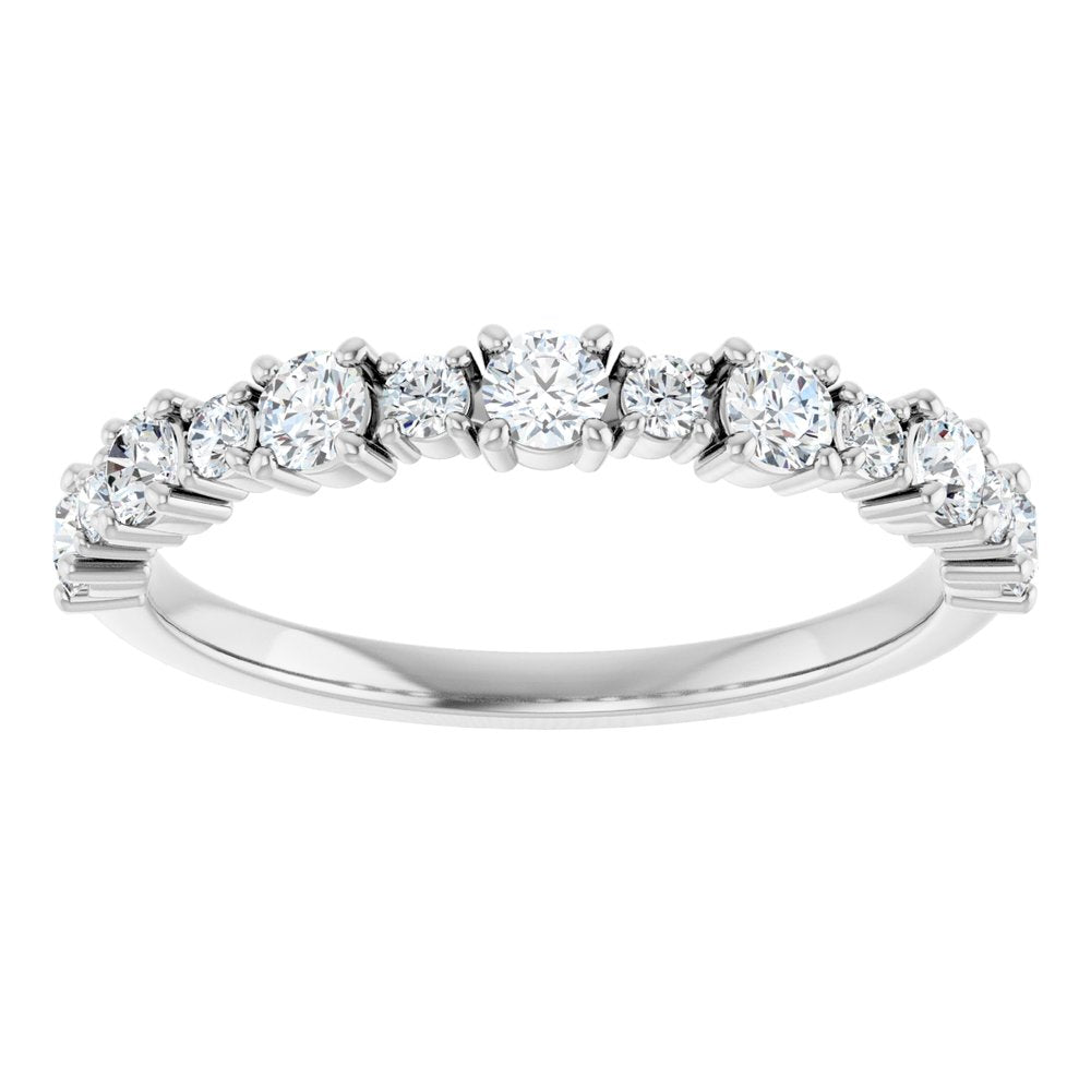 14K White 1/2 CTW Natural Diamond Anniversary Band