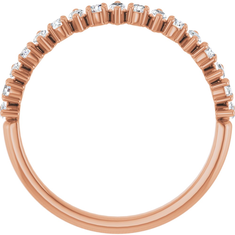 14K Rose 3/8 CTW Natural Diamond Anniversary Band