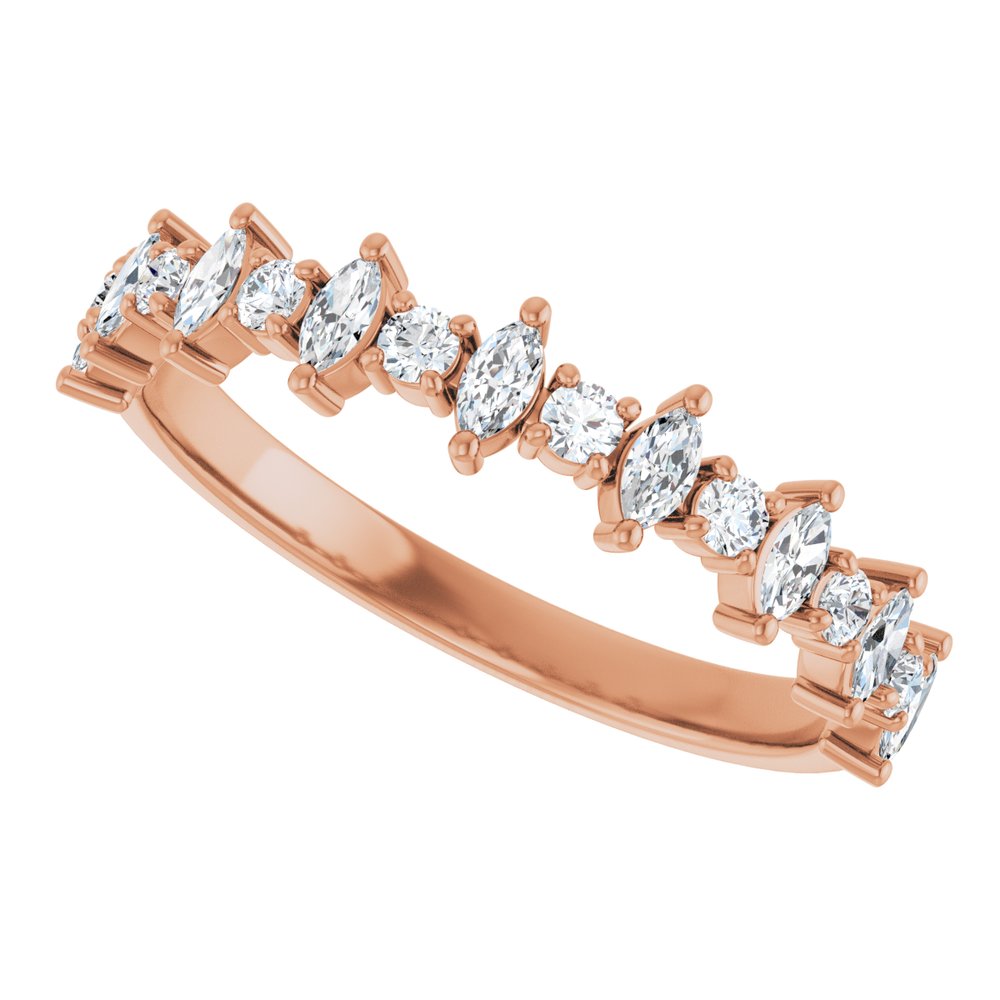 14K Rose 3/8 CTW Natural Diamond Anniversary Band