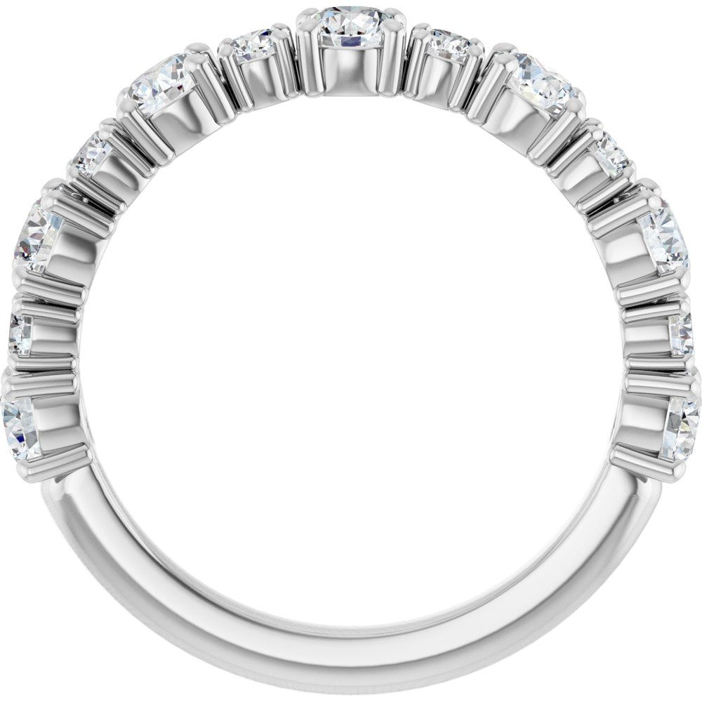 14K White 1 1/3 CTW Lab-Grown Diamond Anniversary Band