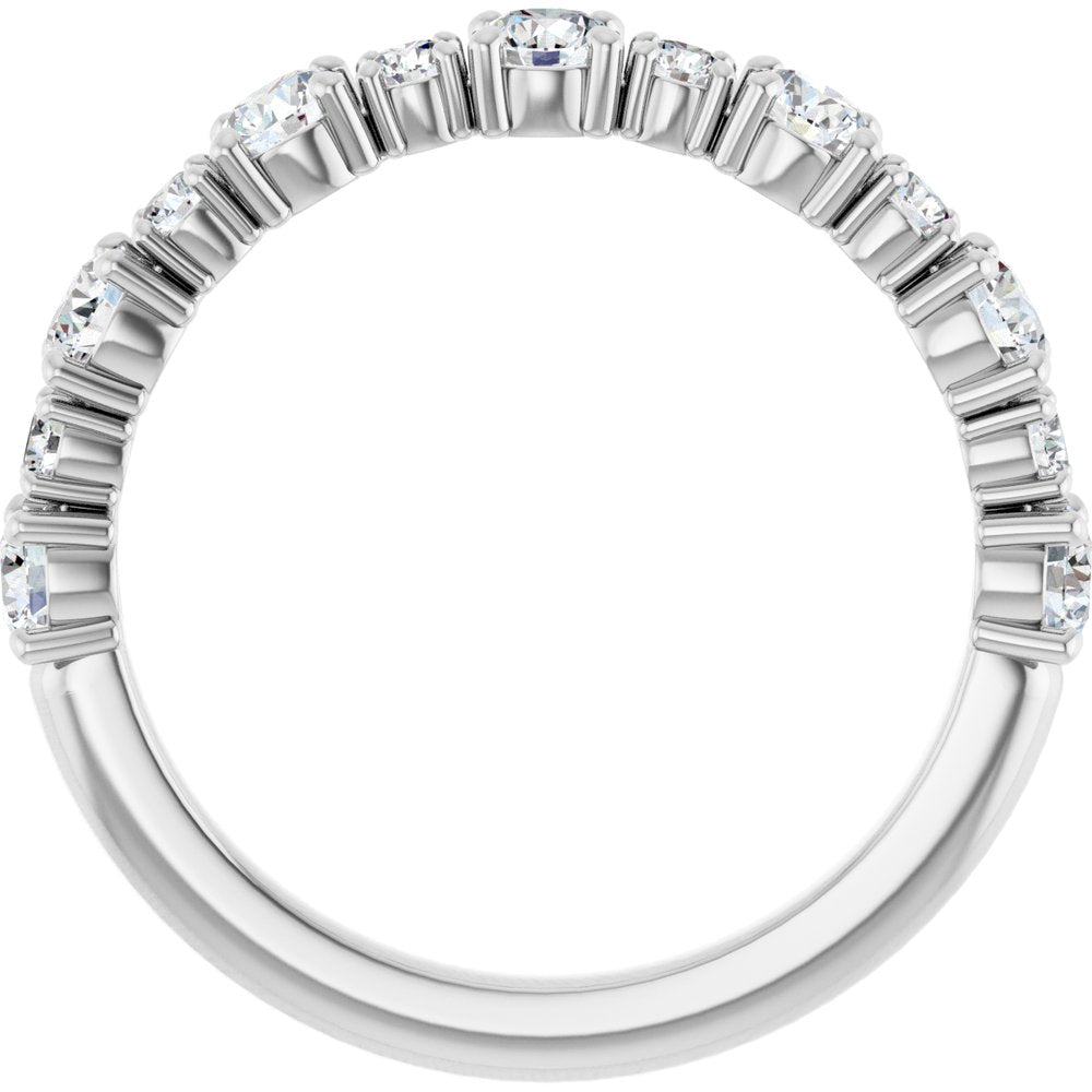 14K White 7/8 CTW Natural Diamond Anniversary Band