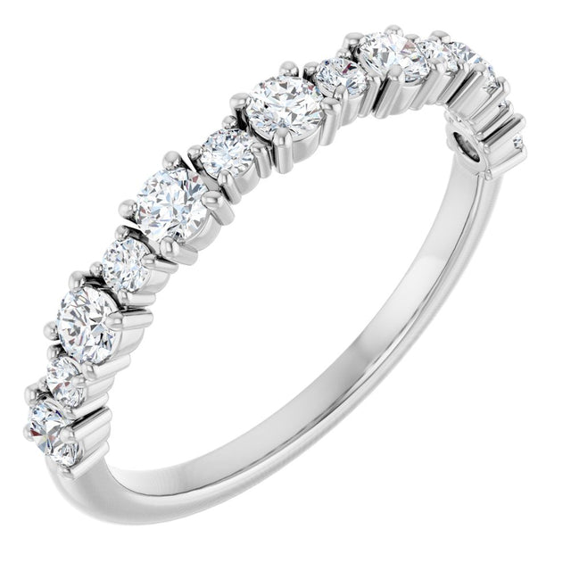 14K White Gold 1/2 CTW Natural Diamond Anniversary Band