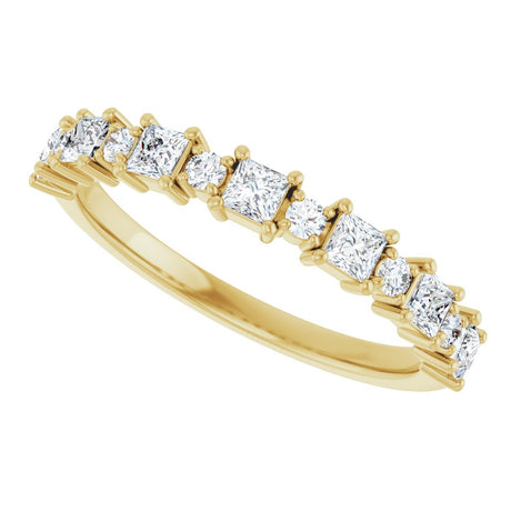 14K Yellow 5/8 CTW Natural Diamond Anniversary Band