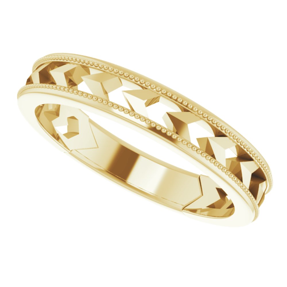 14K Yellow Geometric Stackable Ring