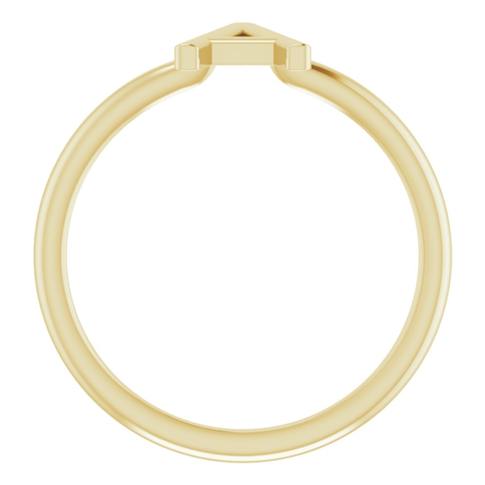 14K Yellow Gold Initial A Ring