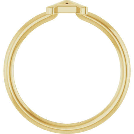 14K Yellow Gold Initial A Ring