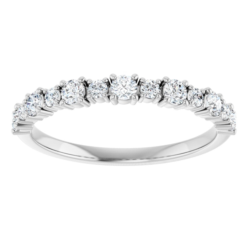 14K White 3/8 CTW Natural Diamond Anniversary Band