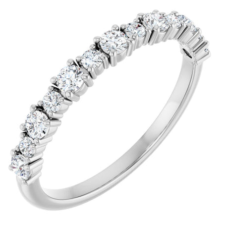 14K White 3/8 CTW Natural Diamond Anniversary Band