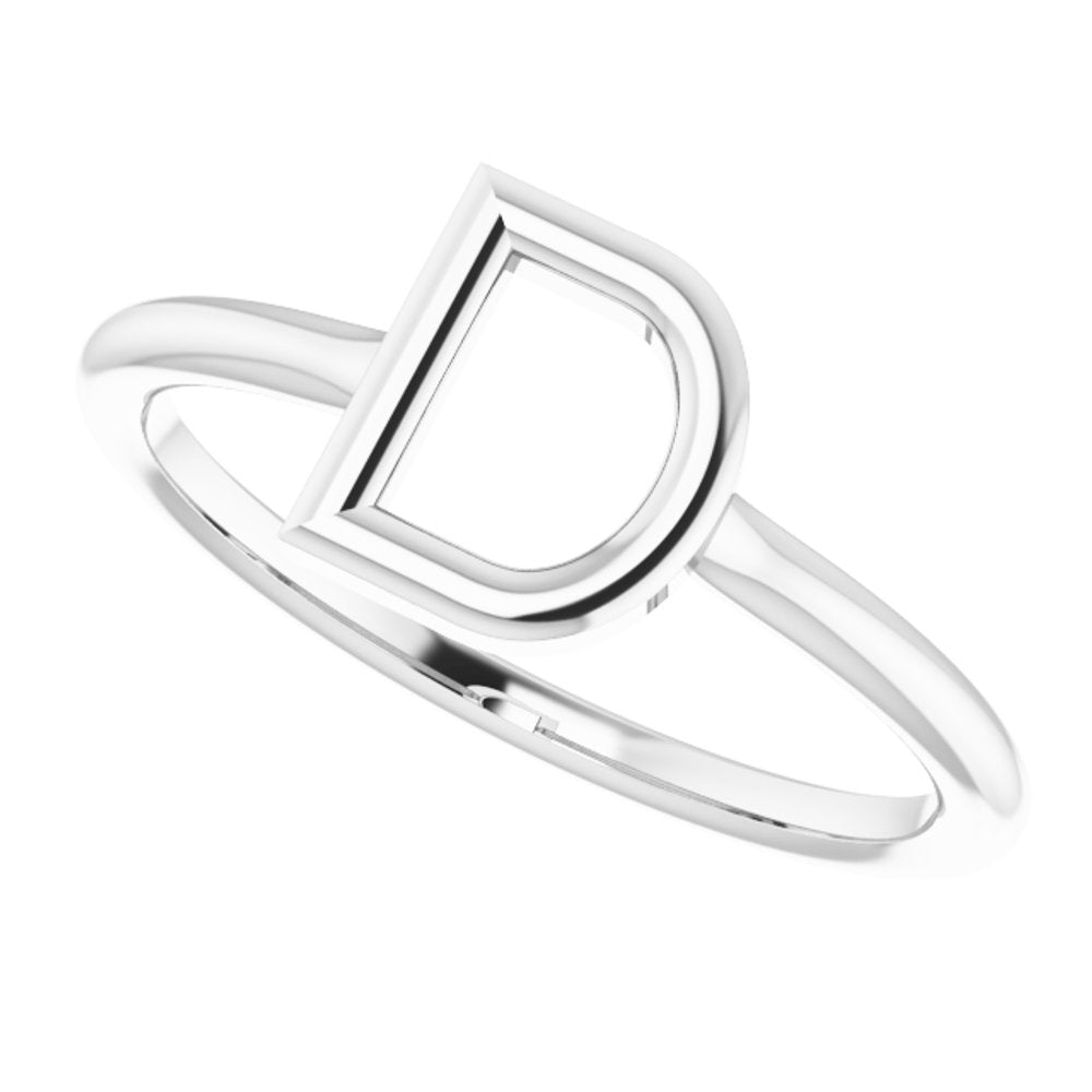 Sterling Silver Initial D Ring