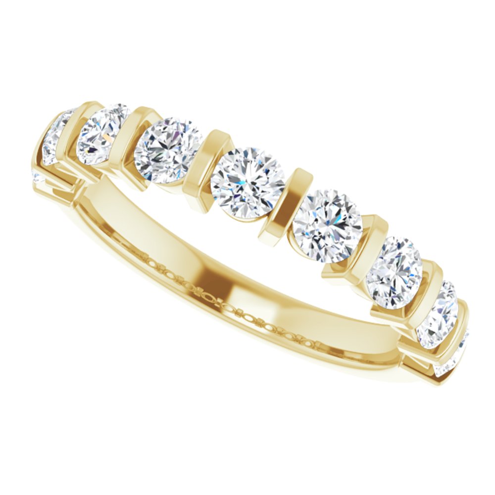 14K Yellow Gold 1 CTW Lab-Grown Diamond Anniversary Band