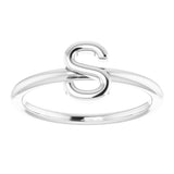 Sterling Silver Initial S Ring