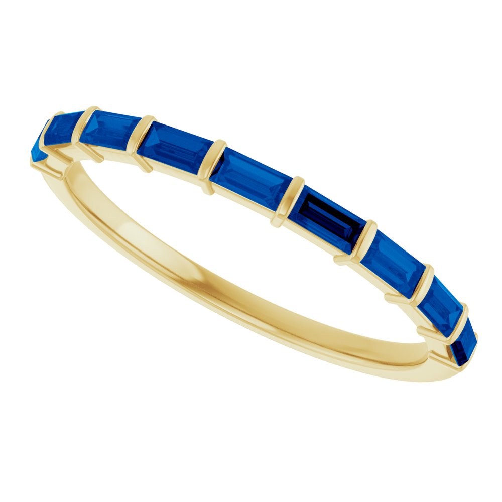14K Yellow Gold Natural Sapphire Anniversary Band
