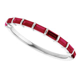 14K White Gold Lab-Grown Ruby Anniversary Band