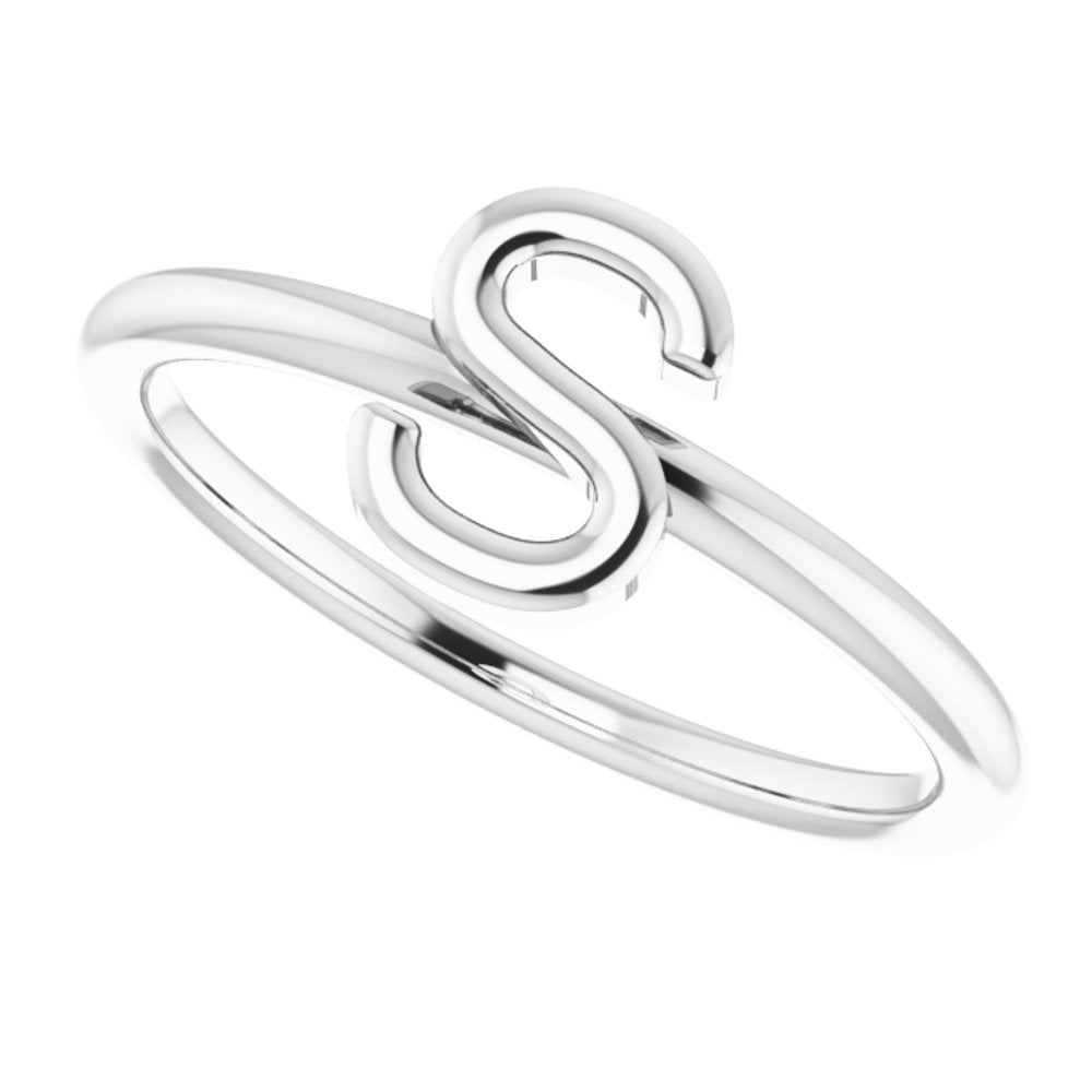 Sterling Silver Initial S Ring