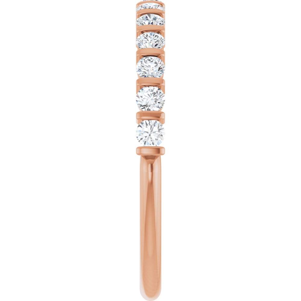 14K Rose 3/8 CTW Natural Diamond Anniversary Band