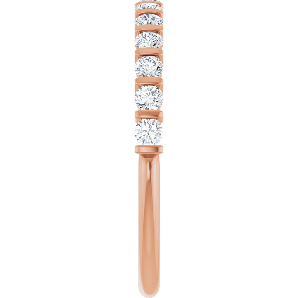 14K Rose 3/8 CTW Natural Diamond Anniversary Band