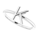 Sterling Silver Initial K Ring