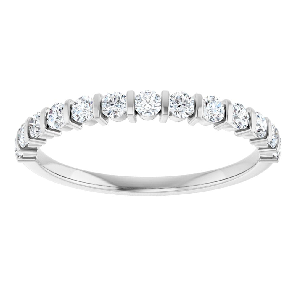 14K White 3/8 CTW Lab-Grown Diamond Anniversary Band