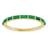 14K Yellow Gold Lab-Grown Emerald Anniversary Band