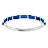 14K White Gold Lab-Grown Sapphire Anniversary Band