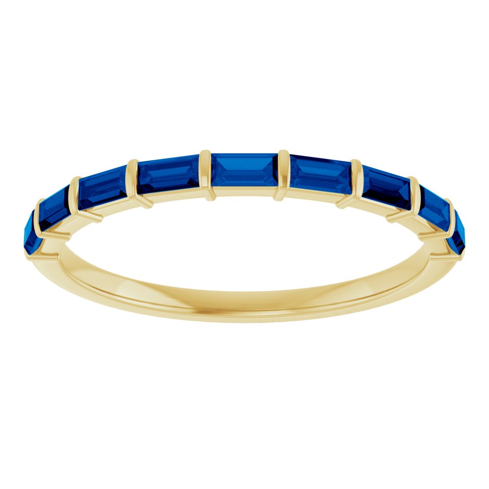 14K Yellow Gold Natural Sapphire Anniversary Band